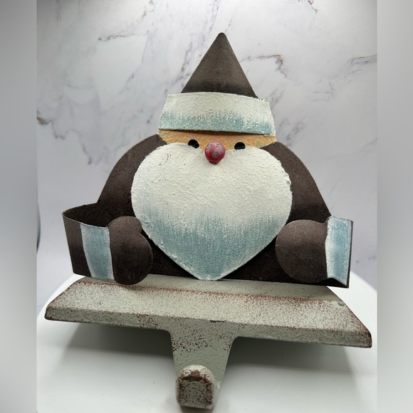 Cast metal stocking holder, Santa Claus, Christmas decor - Picture 1 of 4